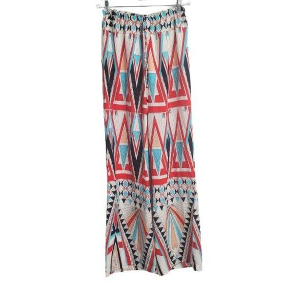 BLACK BEAD Women's Multicolor Palazzo W/ Inner Shorts Wide Leg Pants Size Medium - Picture 7 of 14